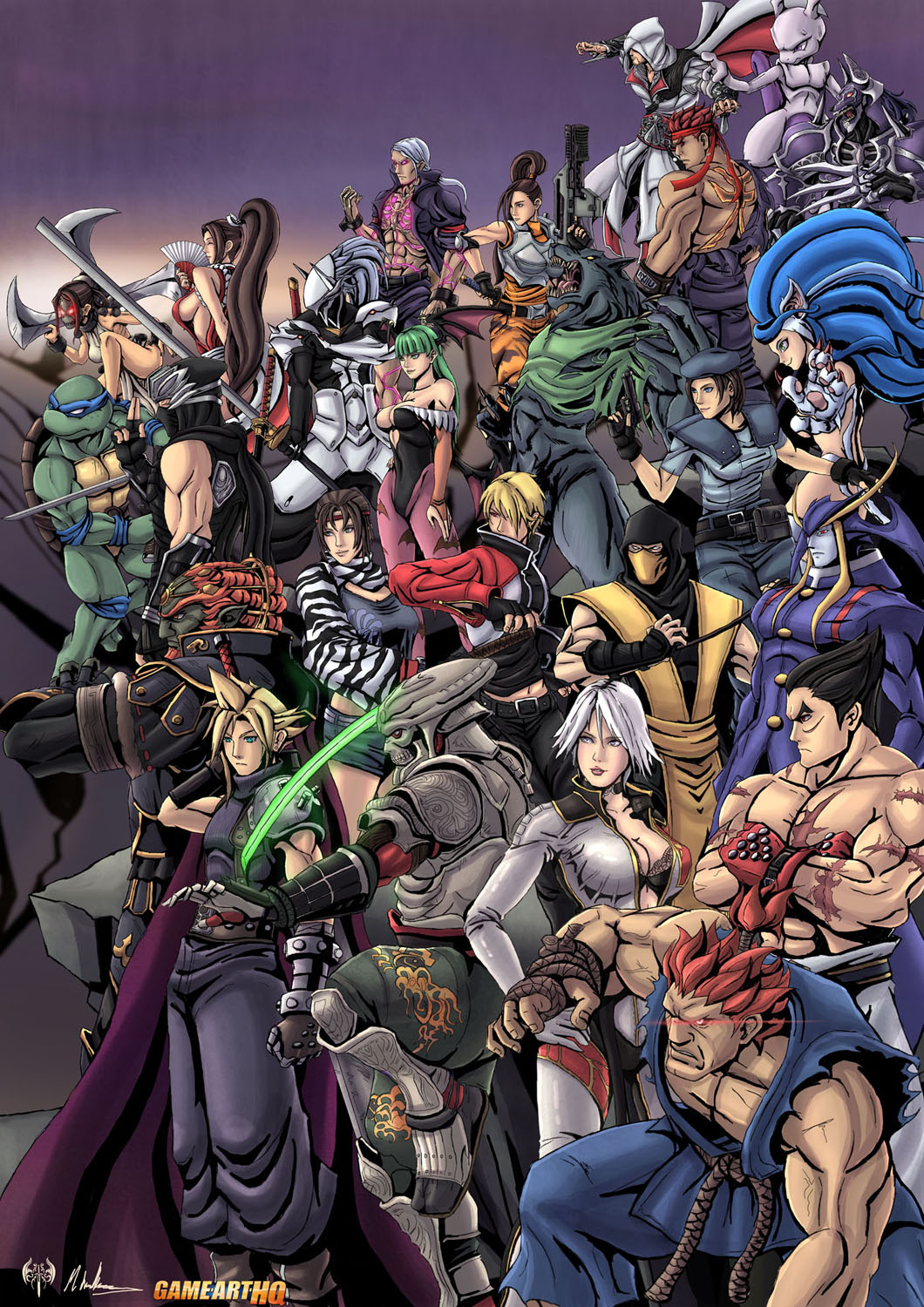 Fighting Game Characters (Akuma, Evil Ryu, Scorpion, Morrigan, Felicia, Sabrewulf)