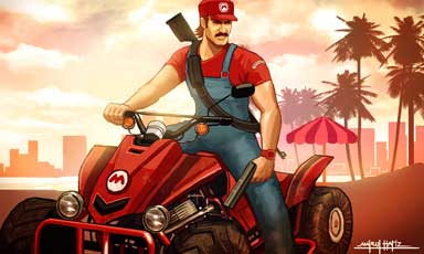 Grand Theft Mario Kart GTA and Mario by_amirulhafiz