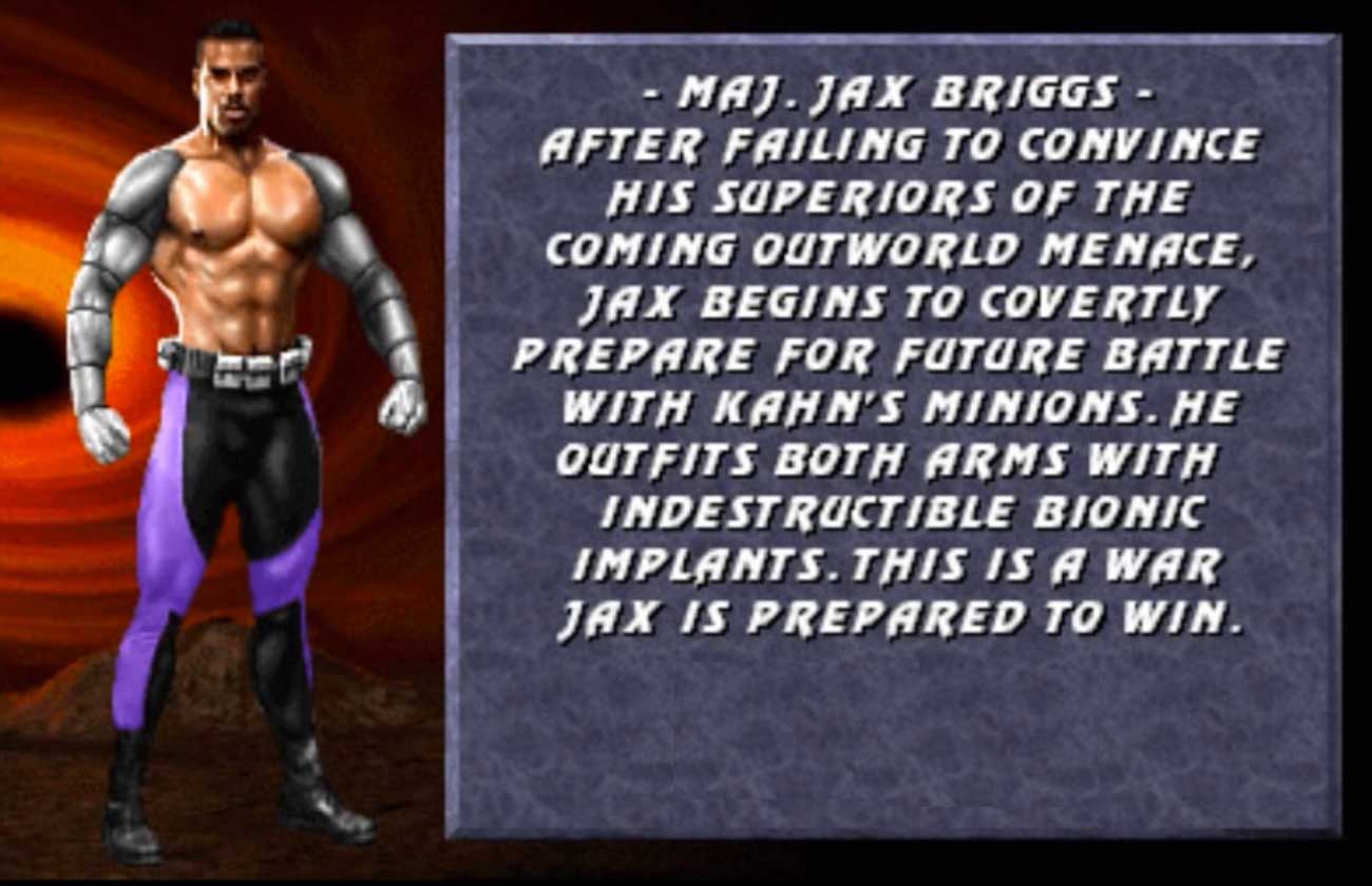 Jax Mortal Kombat 3 Bio