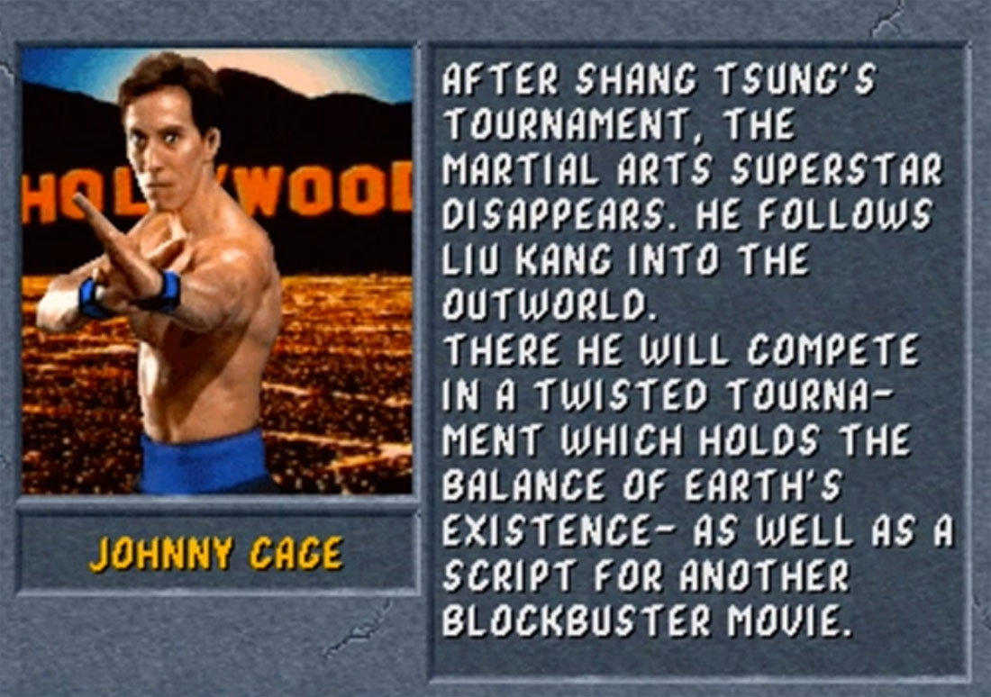Johnny Cage Mortal Kombat 2 Bio