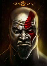 Kratos God of War 3 Portrait by Huzzain
