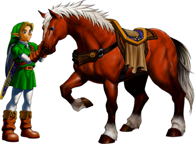 Link and Epona Zelda OoT Artwork
