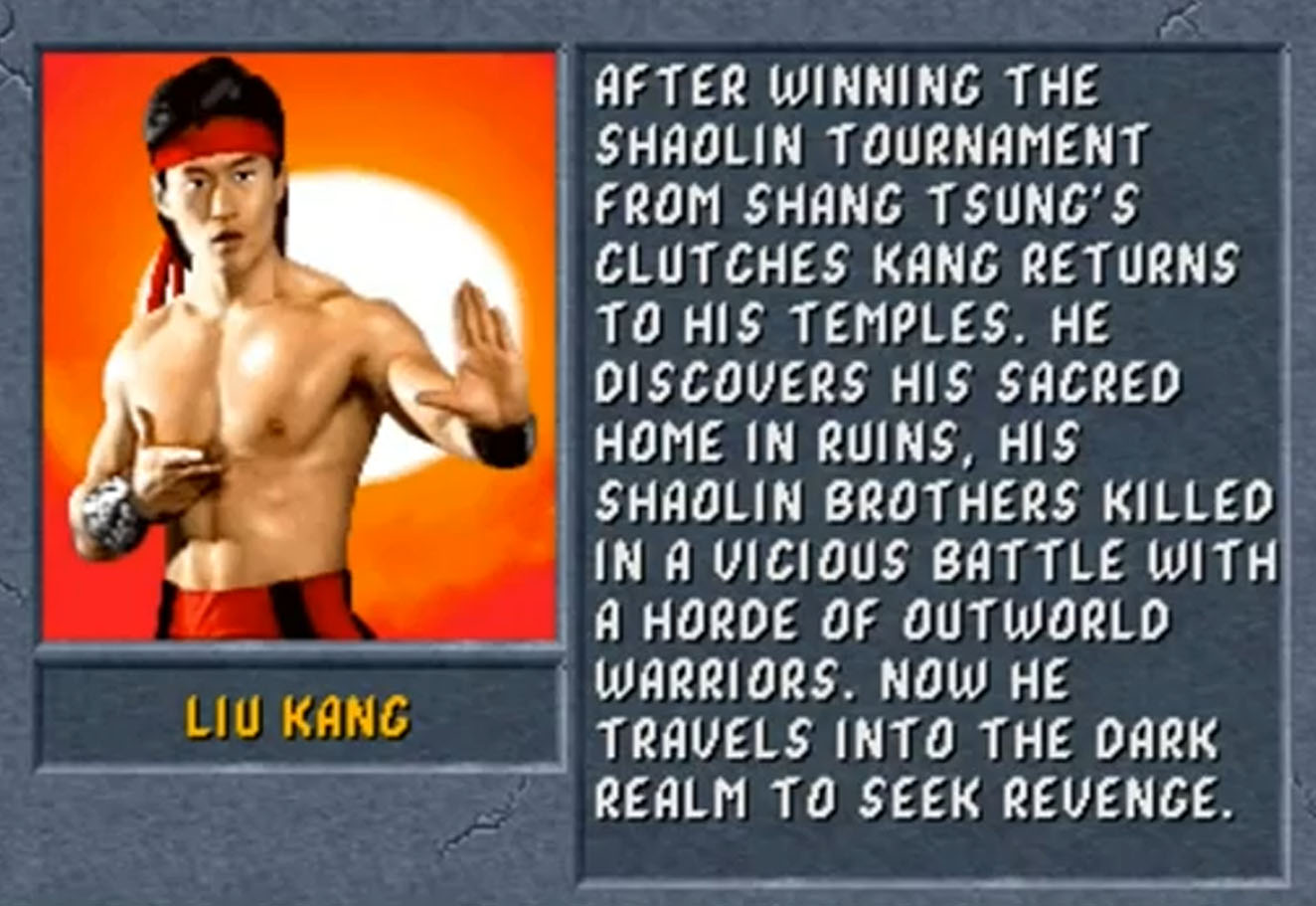 Liu Kang Mortal Kombat 2 Bio
