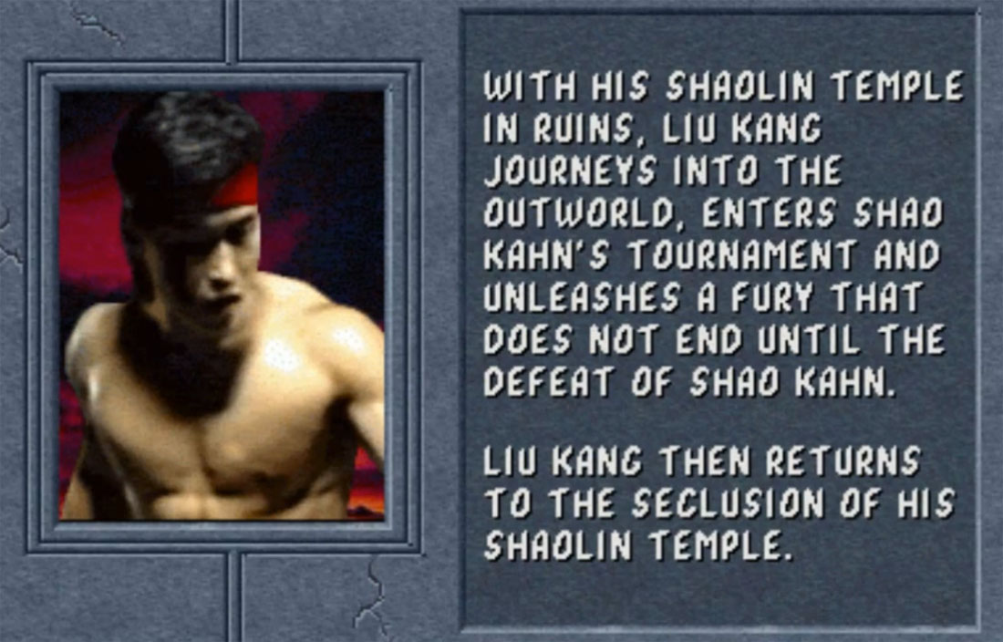 Liu Kang Mortal Kombat 2 Ending