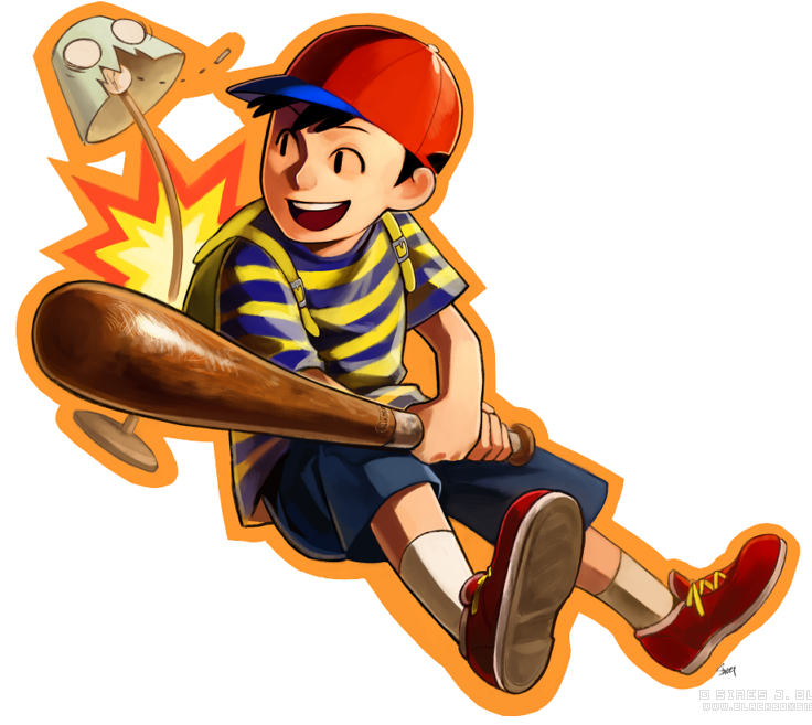 Ness from Earthbound Render Art by Sires Jan Black