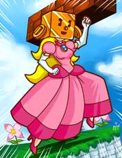 Princess Peach using Block by_sergevirusx