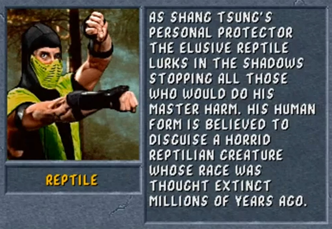 Reptile Mortal Kombat 2 Bio