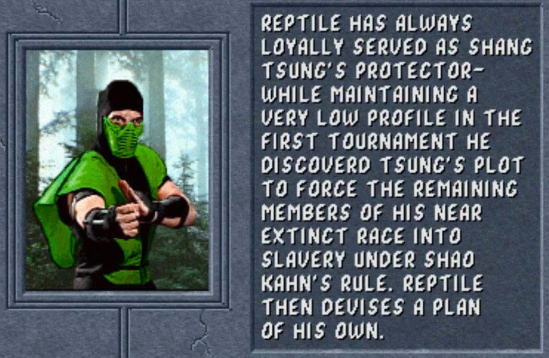 Reptile Mortal Kombat 2 Ending