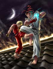 Ryu vs. Ken by_CrescentDebris