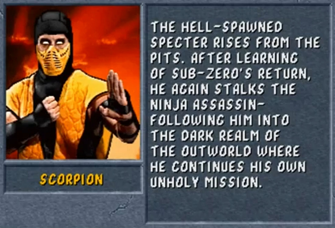 Scorpion Mortal Kombat 2 Bio
