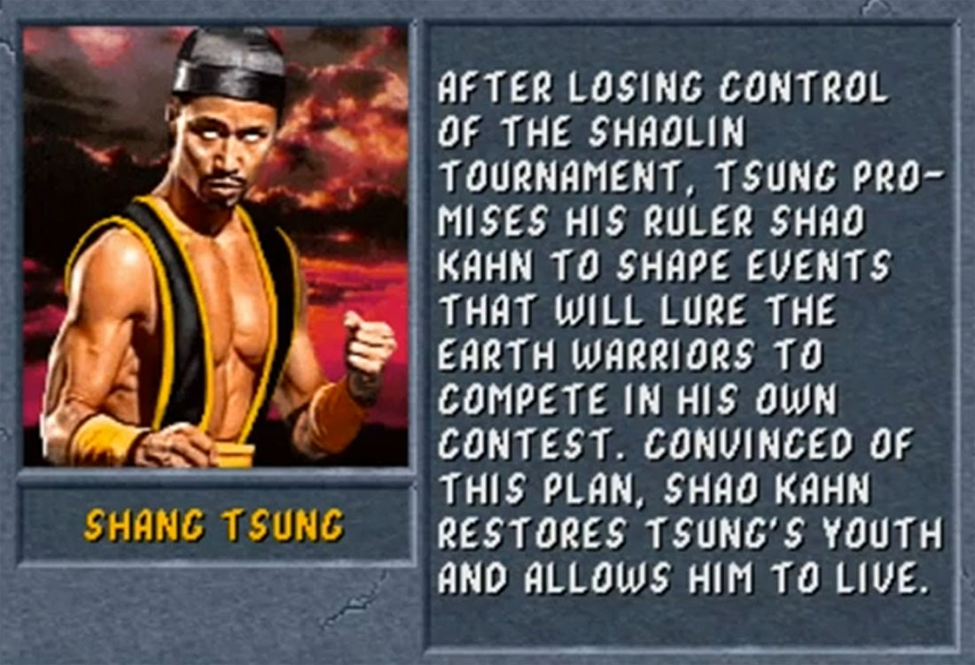 Shang Tsung Mortal Kombat 2 Bio