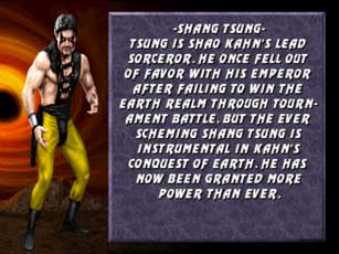 Shang Tsung Mortal Kombat 3 Bio