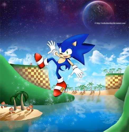Sonic in the Seaside Hill Stage
