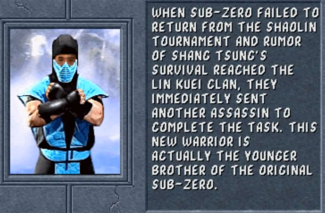 Sub Zero Mortal Kombat 2 Ending