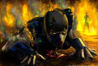 The Change from Sub Zero to Noob Saibot Fan Art by Toby Burns