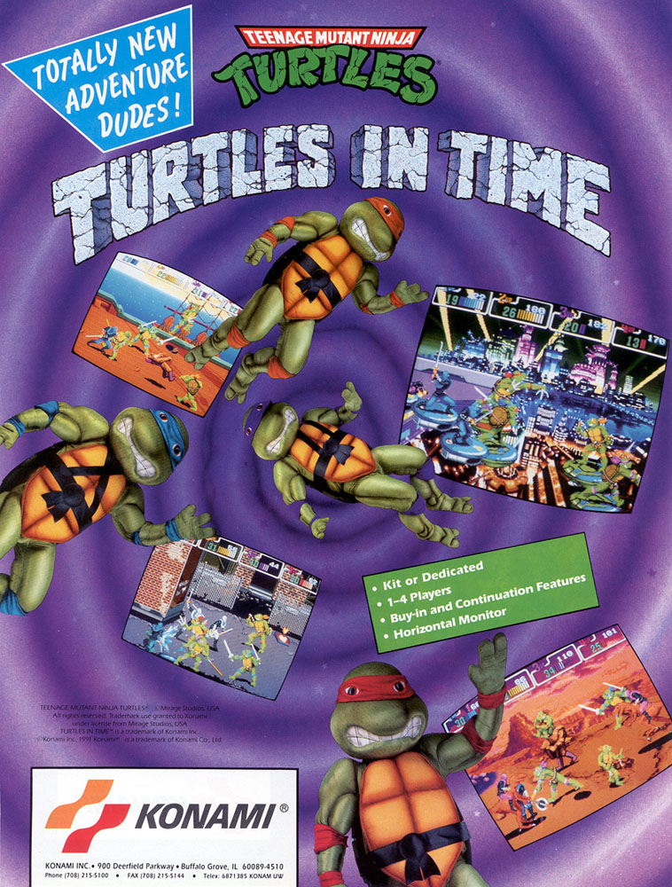 Turtles in Time Arcade Flyer